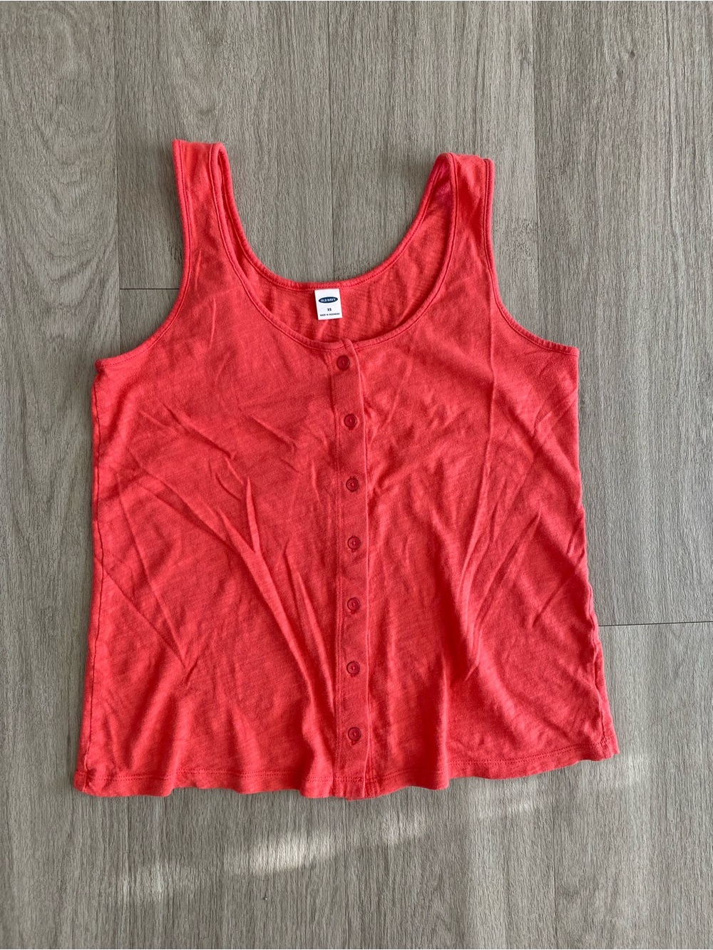 Old Navy Bright Pink/Red Tank Top Button-Front Women’s XS